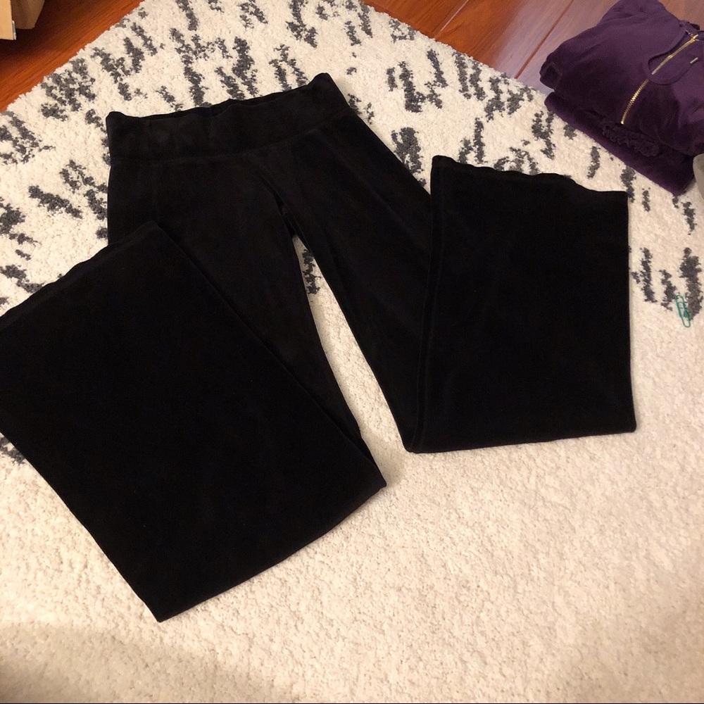 Juicy Couture Black Extra Wide Leg Velour Pant